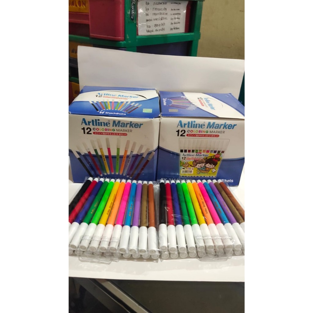 

Spidol 12 Warna Merk Atrtline Coloring Marker