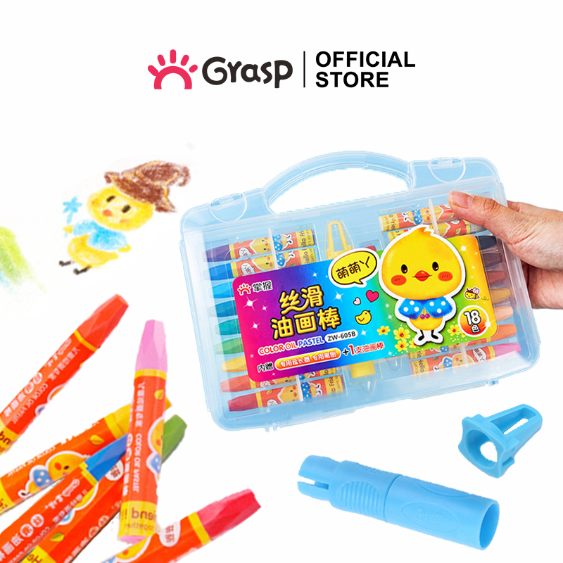 

GRASP Crayon Oil Pastel Lukis 12/18/24/36 Warna Tidak Mudah Patah Free Handle CR001