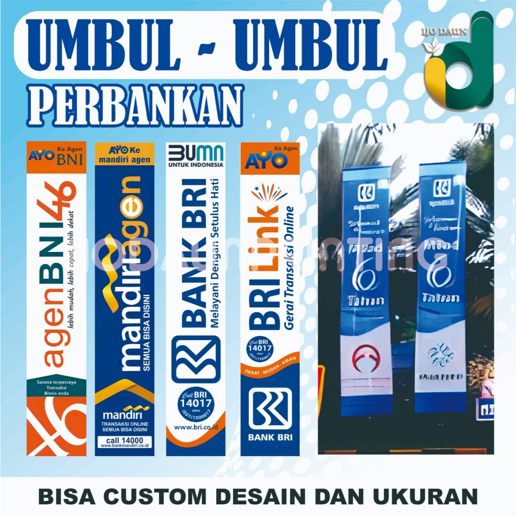 custom spanduk umbul-umbul agen bank bri mandiri bni dll bebas desain |  bri link