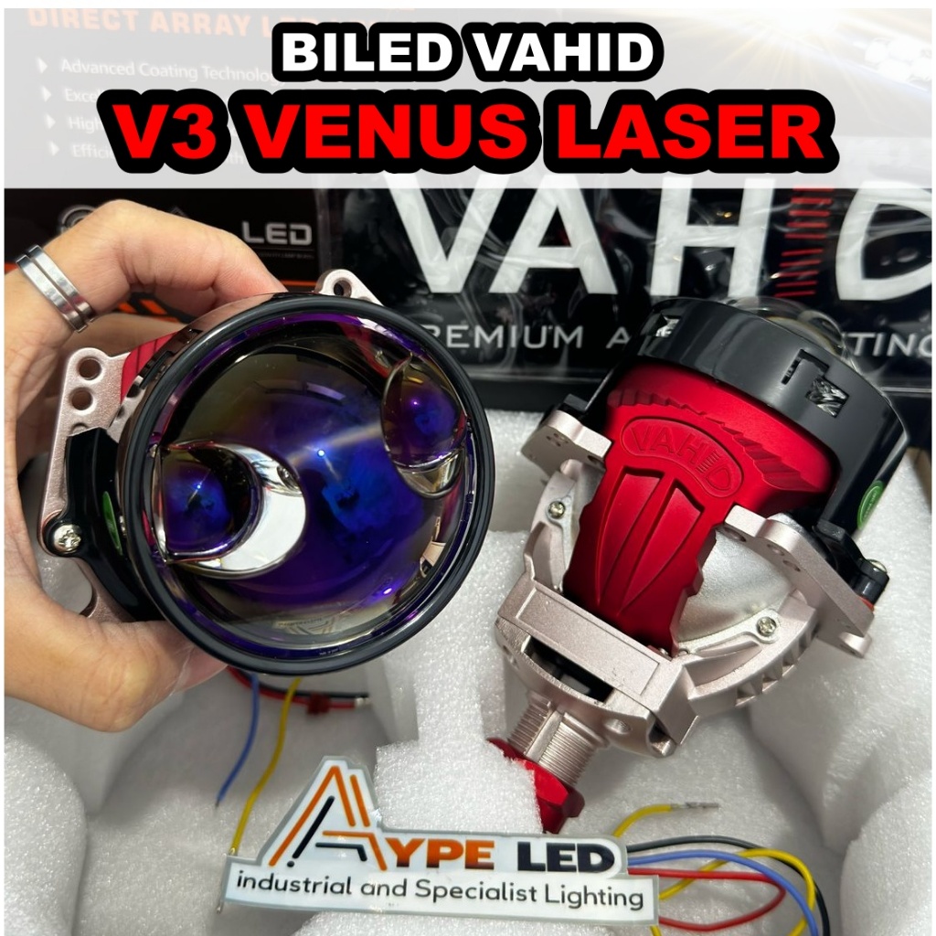 Biled Projector Vahid V3 Venus 3 inch Laser Tech Bluelens Biled Laser Vahid 78 Watt Double Laser
