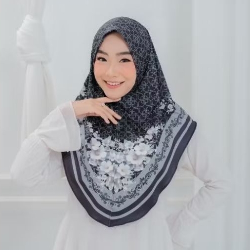 𝑨𝒎𝒆𝒓𝒕𝒂𝑯𝒊𝒋𝒂𝒃 Hijab Bergo Instan Non Pet Motif Floral – Jersey Printing Premium Amerta hijab
