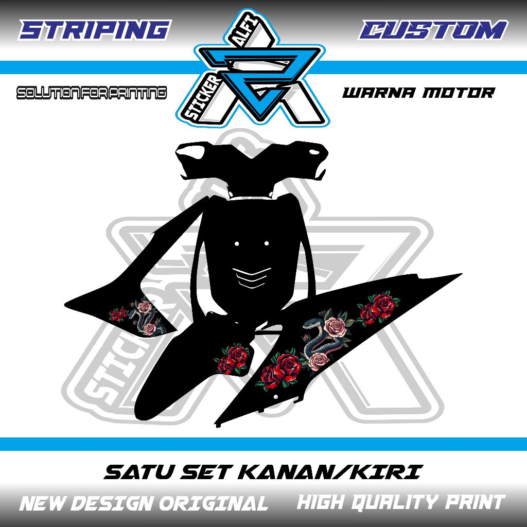 STRIPING VARIASI MOTOR HONDA BEAT KARBU OLD LAMA  STICKER MOTIF SIMPEL KARAKTER MURAH CUSTOM RACING
