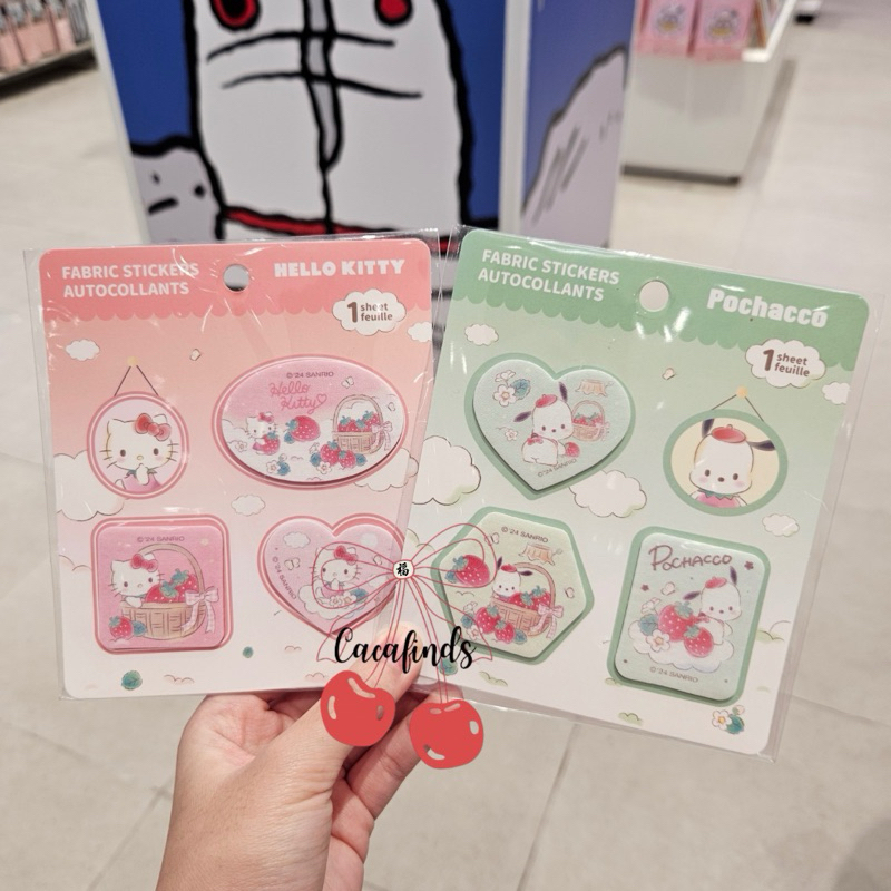 

MINISO x Sanrio‼️Fabric Sticker / Stiker Sanrio Pochacco Hello Kitty Collection