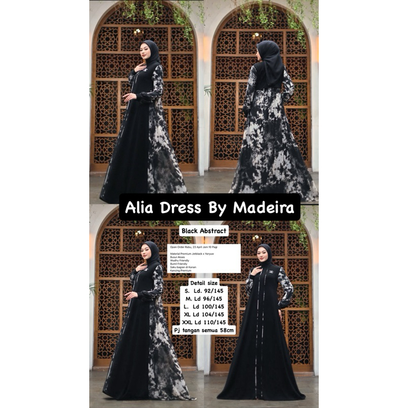 Alia Dress Black Abstract By Madeira ORIGINAL