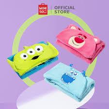 Miniso Disney Lotso Hooded Blanket Miniso Selimut Lotso