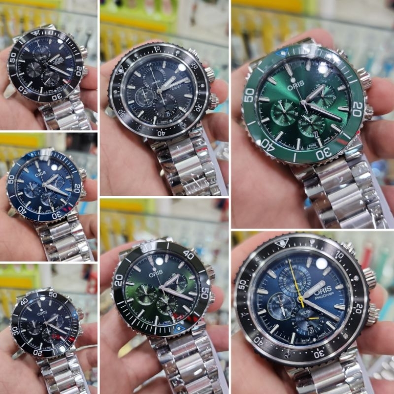 Jam Tangan Cowok Oris pro diver & aquis premium