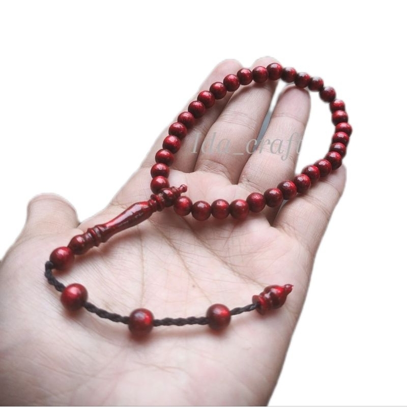 TASBIH 33 BUTIR AKAR BAHAR TALI ARUS SUPER/GELANG TASBIH AKAR BAHAR MERAH/TASBIH TALI ARUS ORIGINAL/