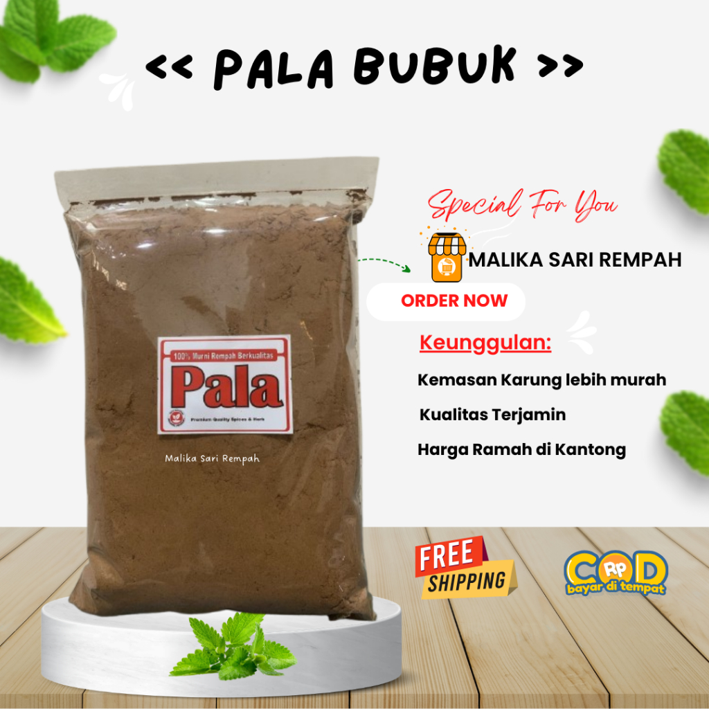 

Pala Bubuk MURNI [ 500gr &/ 1 Kg] / Pure Nutmeg Powder-MSR