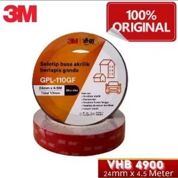 

double tape 3M mobil Automotif dan building murah 24mmx4,5mtr