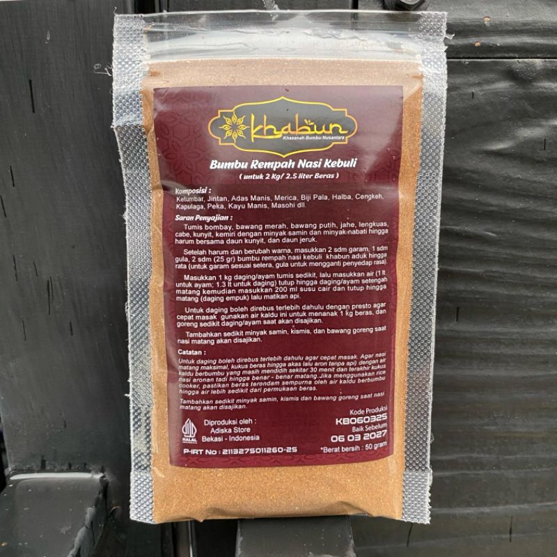 

Bumbu Nasi Kebuli Premium Khas Timur Tengah 50 gr