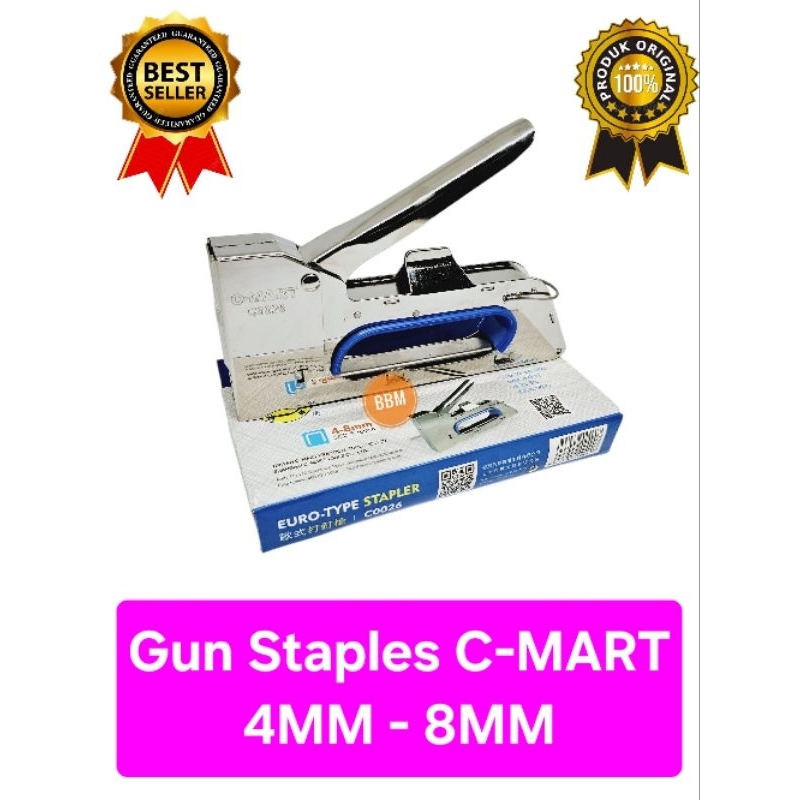 C-MART Hekter Tembak / Staples Gun / Gun Tacker / Alat Stapler Tembak Jok Kulit Motor Mobil / Staple