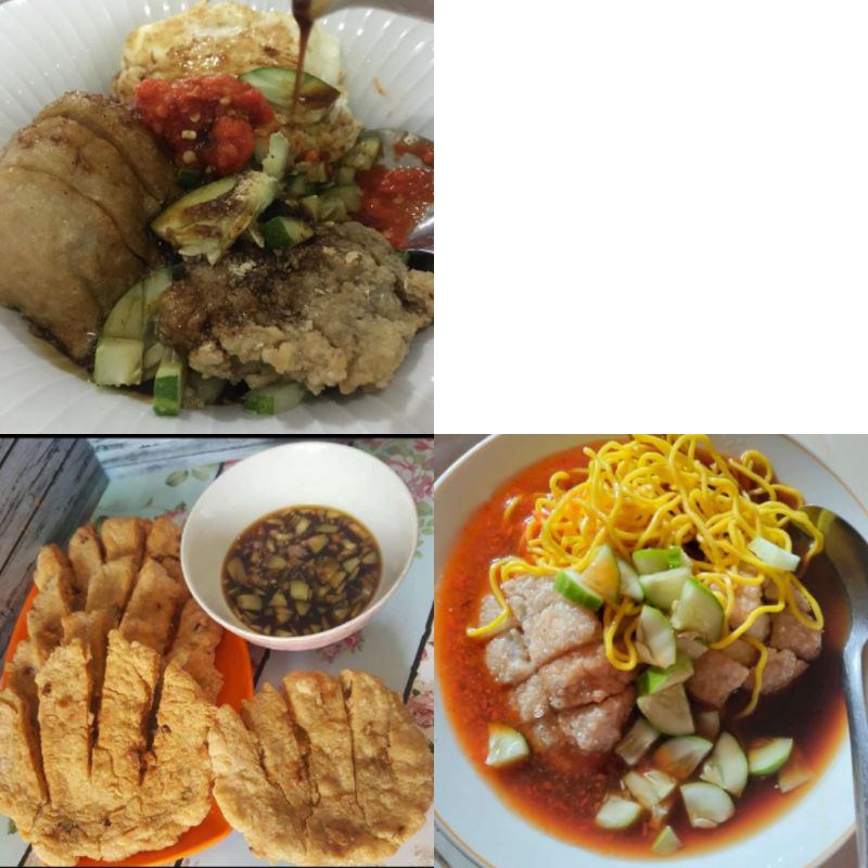 

pempek ikan tenggiri kapal selam + pempek kulit