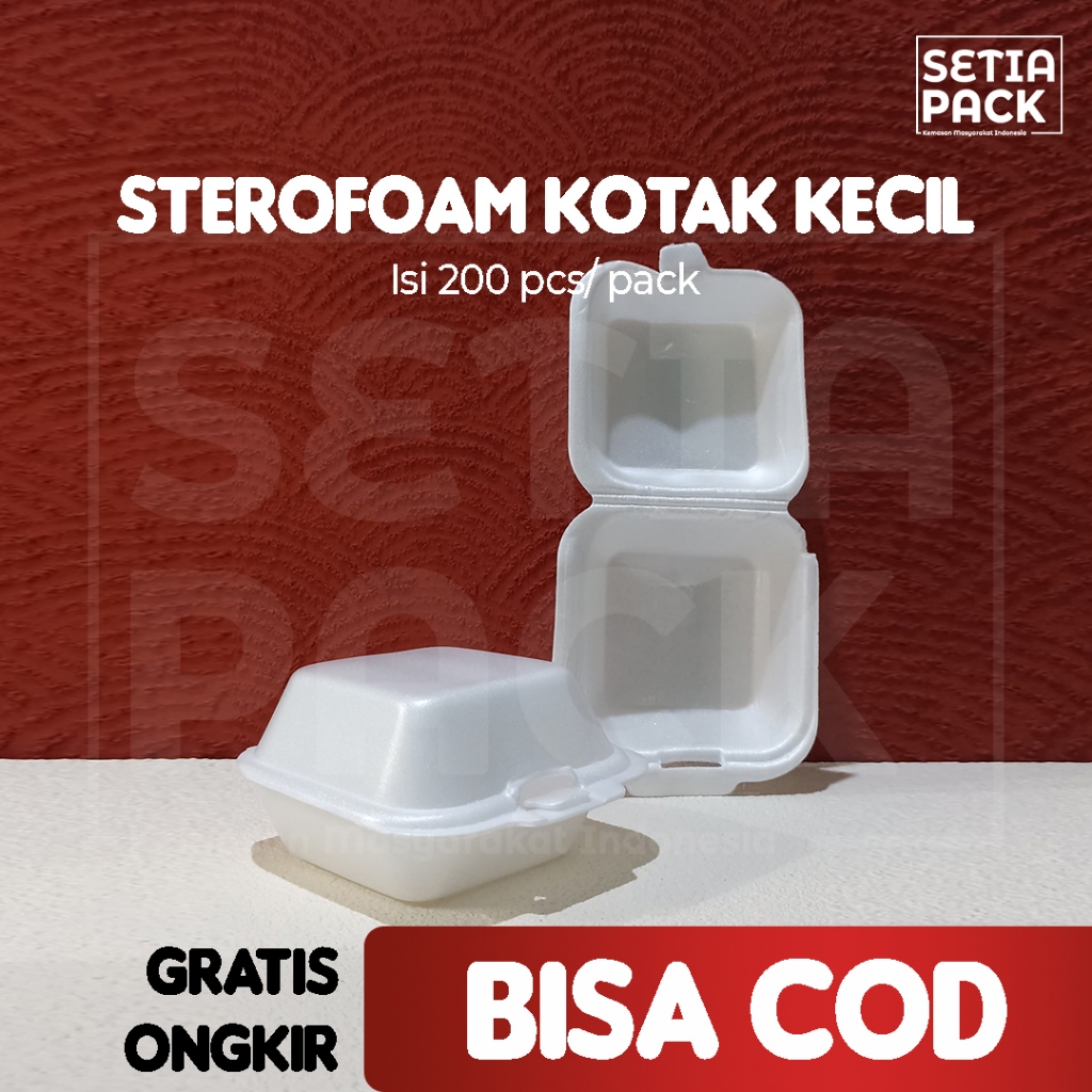 Sterofoam Gabus Makanan Kotak Makan Lunch Box Foam Gabus Putih Styrofoam Takoyaki Seblak Burger