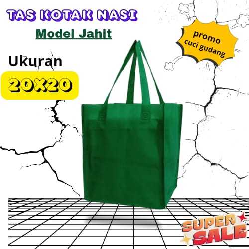 

( 12 PCS ) Tas HBPA BOX JAHIT ( 20x20 ) HARGA PERLUSIN bahan 65gm / Goodie Bag Tas kotak nasi Tas hajatan