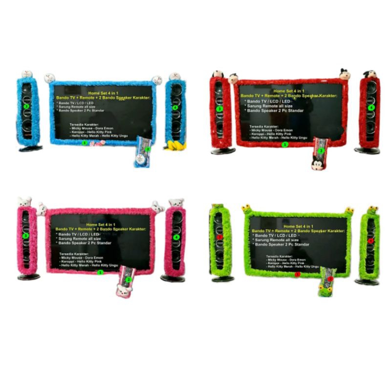 Promo Set 3in1 Bando Tv LED 42inch sampe 52inch Bando Speaker Dan Sarung Remot Karakter
