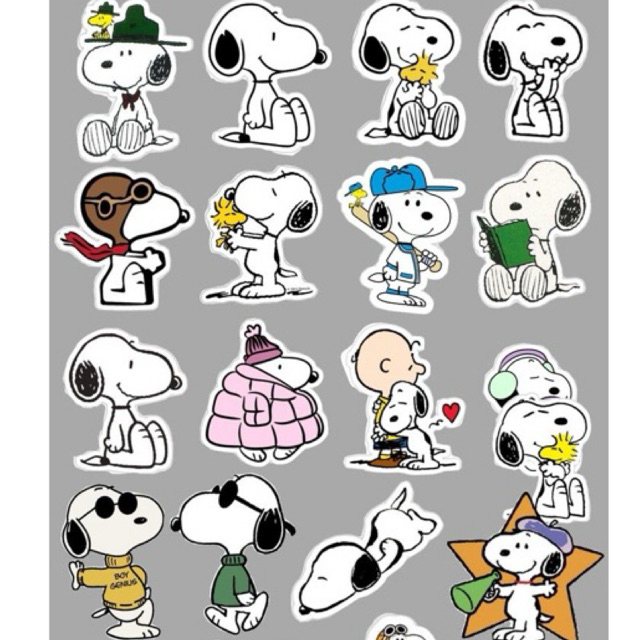 

50 PCS Stiker Snoopy free 7 random stiker laptop anti luntur