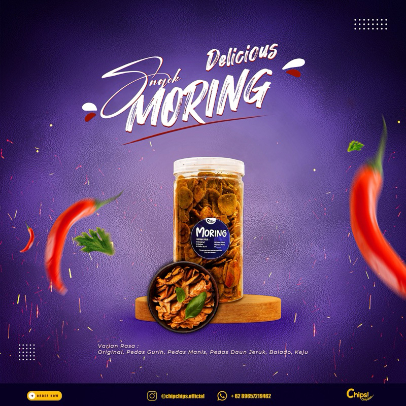 

MORING Pedas gurih / Pedas Daun Jeruk / Balado / Asin 250gr