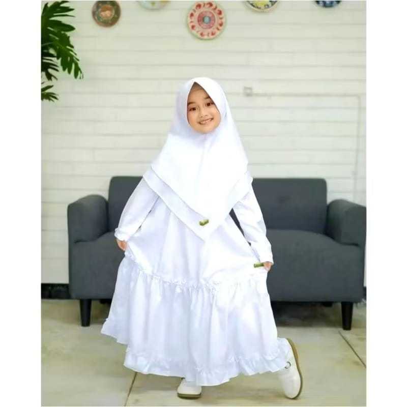 TERLARISGAMIS ANAK PEREMPUAN//GAMIS ANAK PUTIH POLOS REMPEL//GAMIS ANAK SEKOLAH KEKINIAN