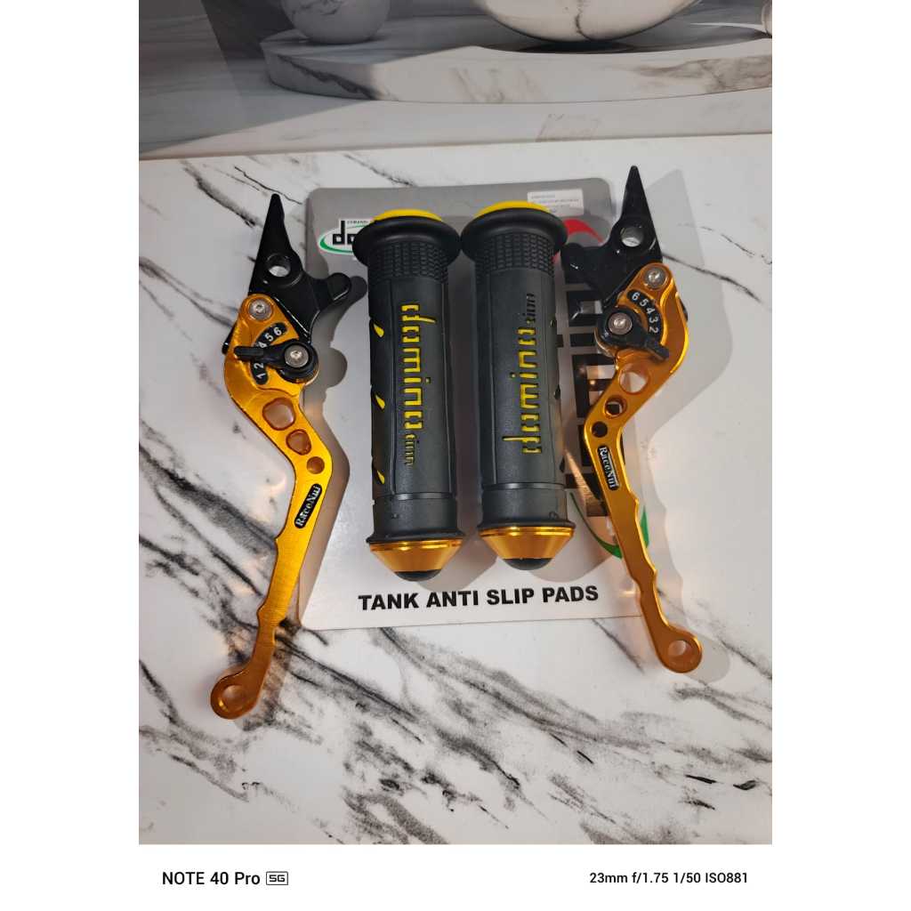 PAKETAN 3IN1 HANDGRIP DOMINO+JALU STANG CNC +HANDLE CNC UNTUK MOTOR SATRIA FU FULL CNC