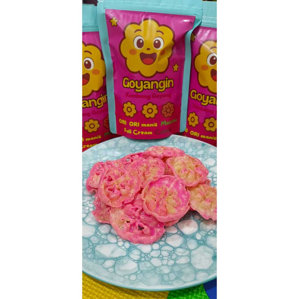 

GOYANGIN \ Kembang Goyang Mini Strawberry Oleh Oleh Kekinian Cemilan Renyah Free Baby Gold