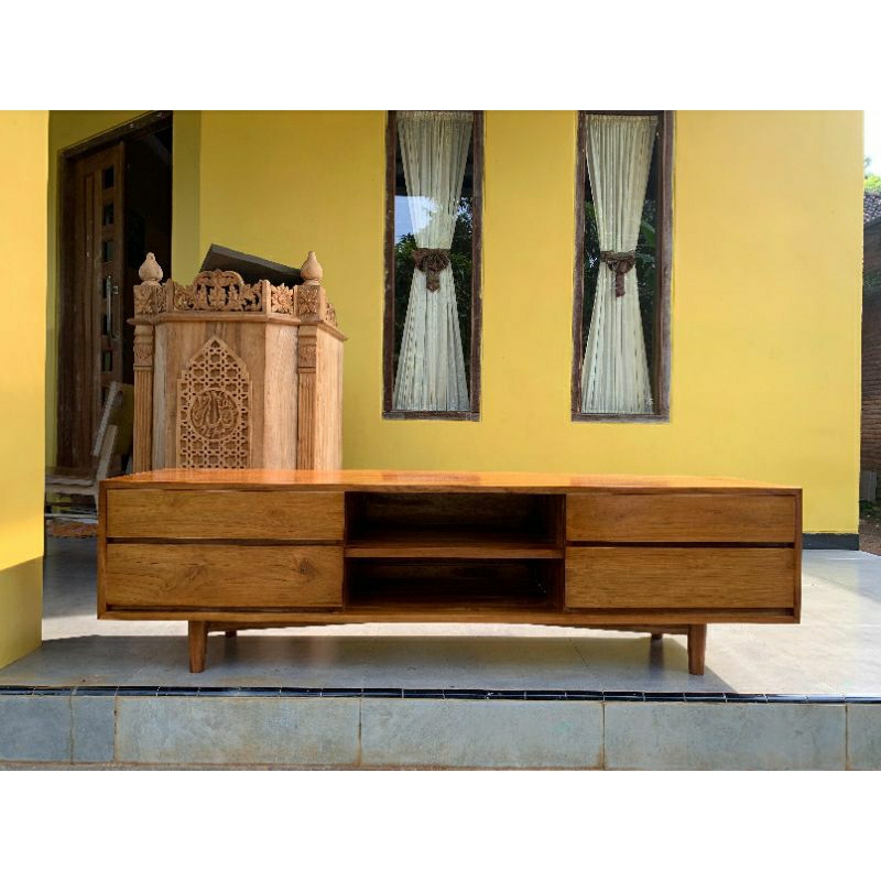 BUFET JATI MINIMALIS / BUFET TV / MEJA TV JATI CANTIK ELEGAN