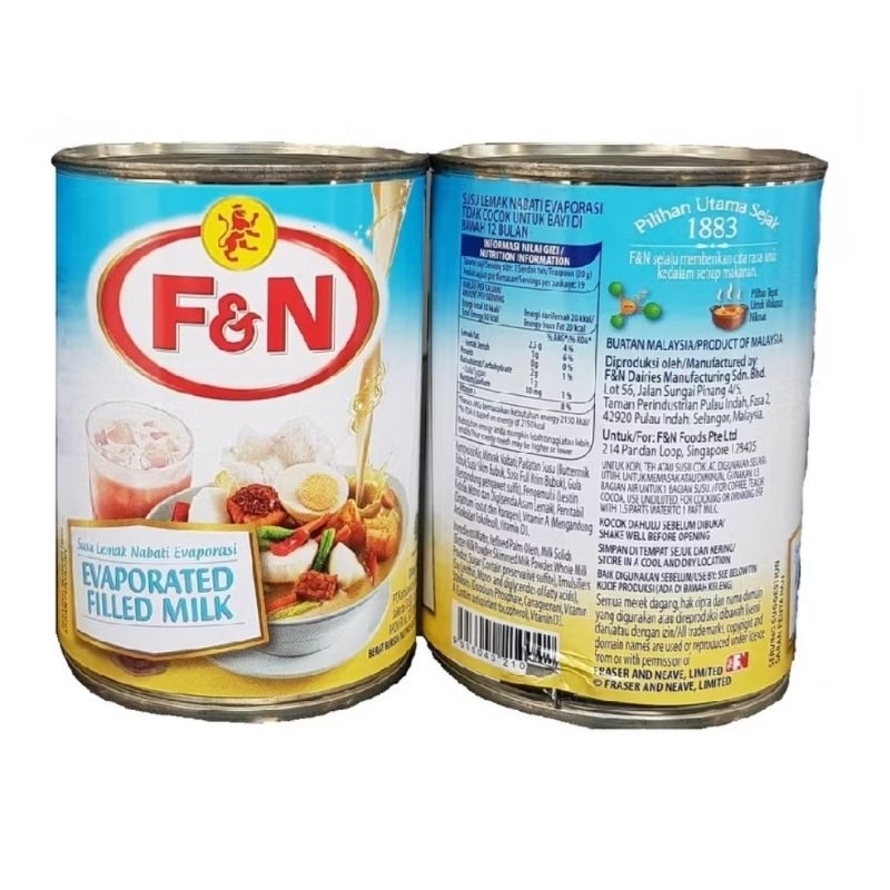

F&N EVAPORATED FILLED MILK/SUSU LEMAK NABATI EVAPORASI 380 GRAM