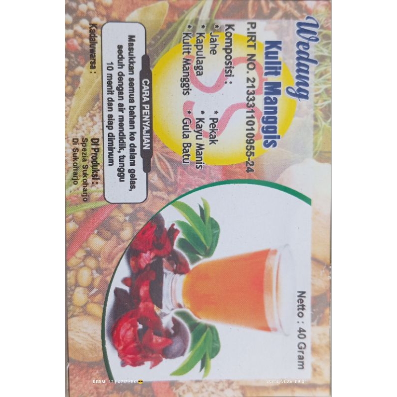 

wedang racik rempah kulit manggis