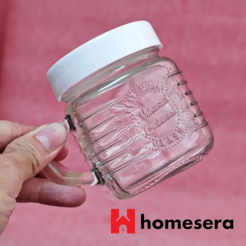 GELAS KACA TUTUP MINI (6 BIJI) | GELAS MADU | GELAS KACA TEH KOPI | GELAS KACA TUTUP SOUVENIR