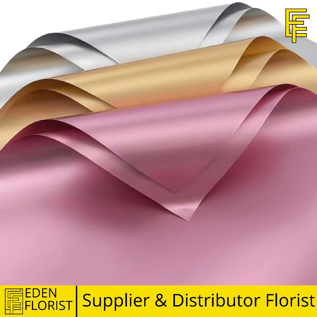 

EdenFlorist Kertas Buket Bunga Kado Warna Metalik Metal Colored Film Flower Wrapping Paper Ecer Perlembar COD KB6103