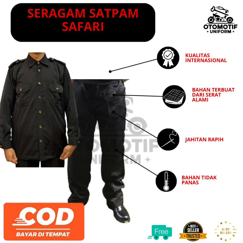 SERAGAM SATPAM SAFARI BAJU DAN CELANA | SERAGAM SATPAM SAFARI | BAJU SERAGAM SATPAM SAFARI | SAFARI|