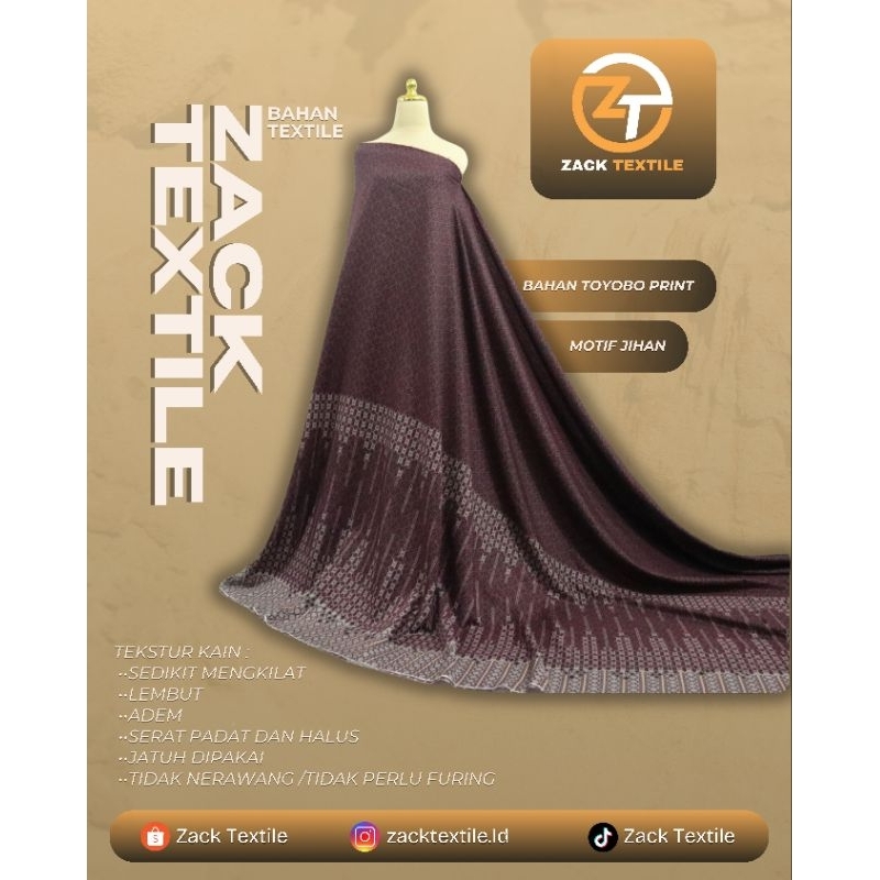 Bahan Toyobo Print | Diyor Silk Motif JIHAN | Kain meteran | Kain seragam | textile | kain eceran | 