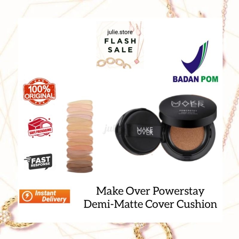 [NEW & ORI] EXP 2027 Make Over Powerstay Demi-Matte Cover Cushion High Coverage Foundation Tahan Lam