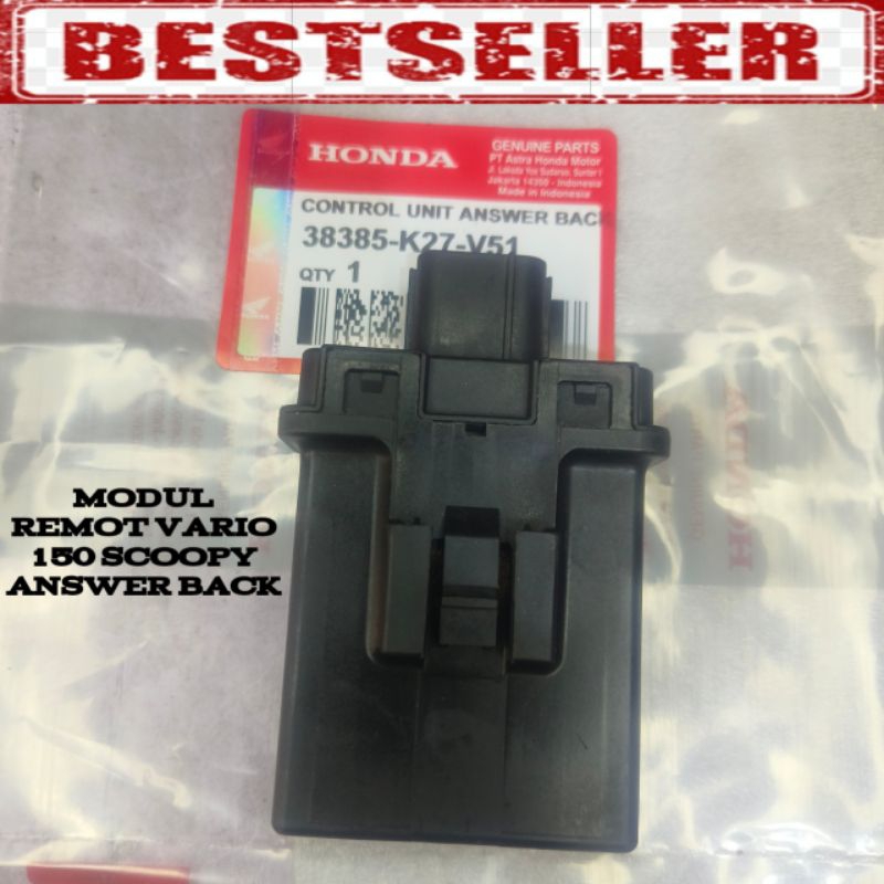 38385-K27-V51 MODUL CONTROL UNIT ALARM REMOT KUNCI KONTAK KEY SET VARIO 125 150 ESP SCOOPY 10 PIN  A