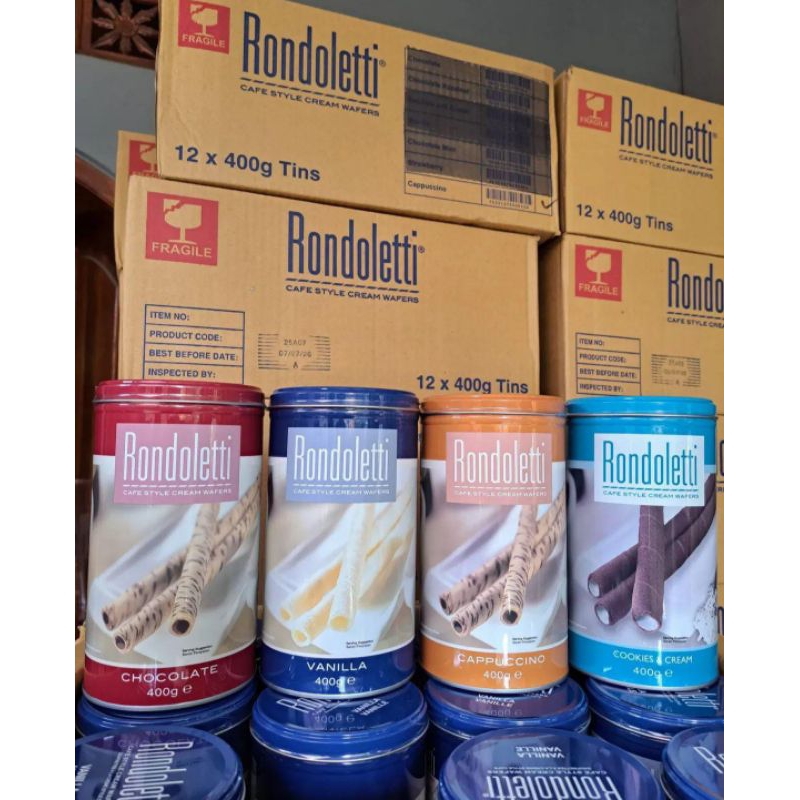 

Rondoletti vanilla , cokelat , cappucino , cookies and cream , cemilan manis teman ngeteh