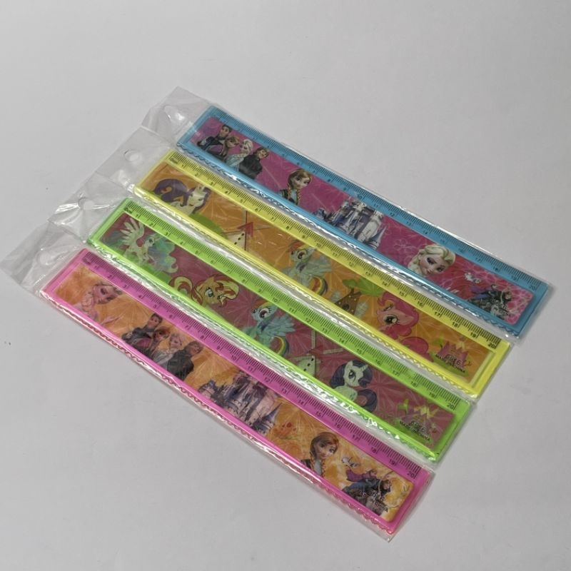 

penggaris karakter 20cm 30cm plastik transparan