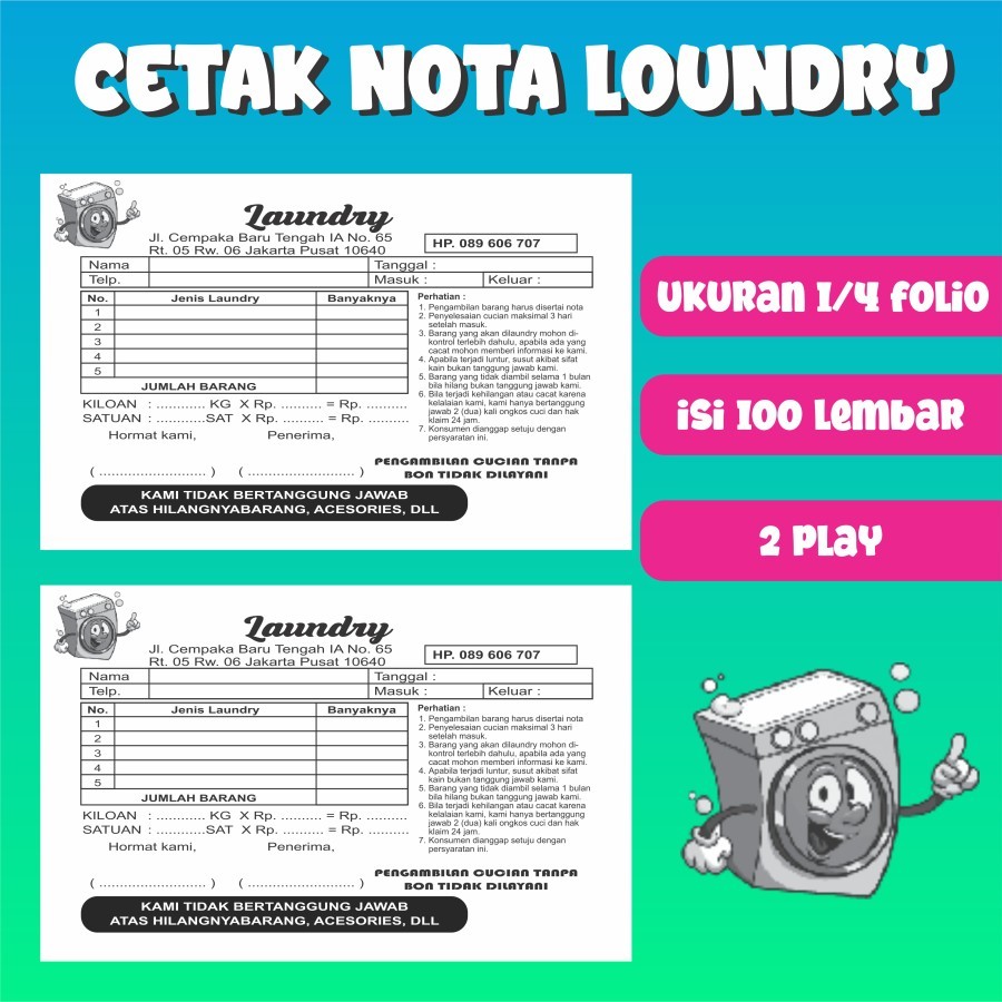 

CETAK NOTA LAUNDRY