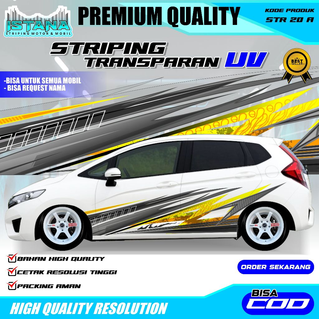 -STR 20-STICKER DECAL MOBIL TERBARU-STICKER MOBIL PAJERO BRIO XPANDER FORTUNER-FREE CUSTOM NAMA