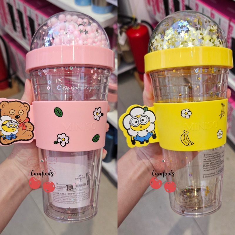 MINISO x Minions‼️Botol Minum / Tumbler Plastic With Straw (420ml) Minions Daisy Collections