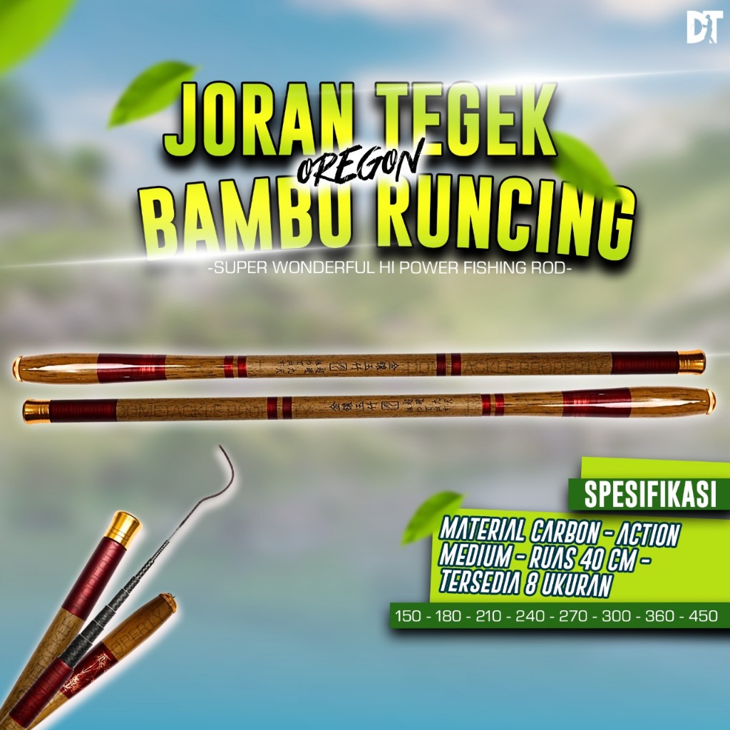 Tegek Oregon Bambu Runcing 150 180 210 240 270 300 360 450 Joran Tegek Ruas Pendek Kaku
