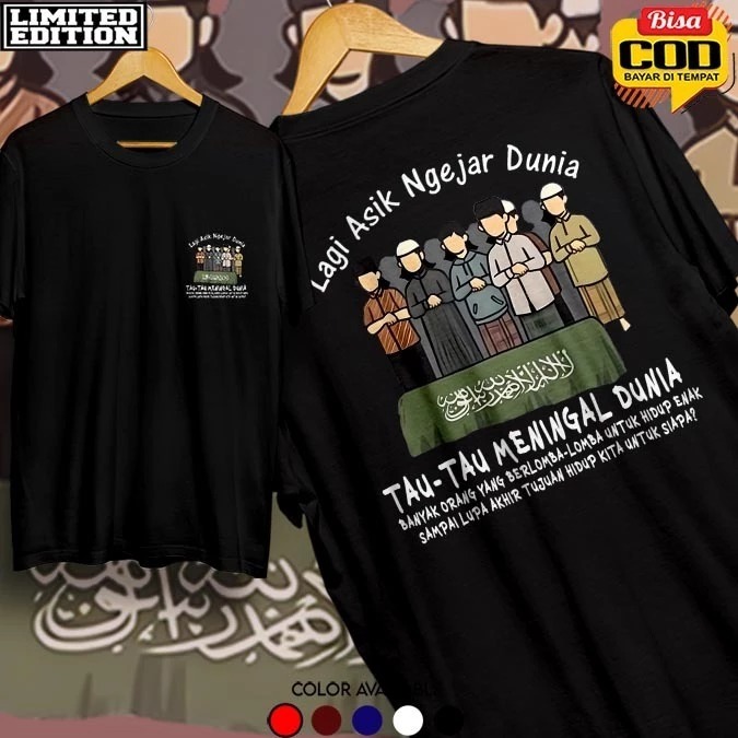 Kaos Lagi Asik Ngejar Dunia/ kaos Distro motif kata Lagi Asik Ngejar Dunia/ Tshirt Pria Wanita / kao