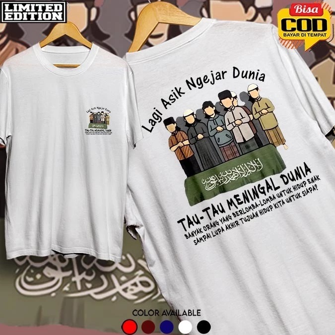 Kaos Lagi Asik Ngejar Dunia- kaos Distro motif kata Lagi Asik Ngejar Dunia- Tshirt Pria Wanita