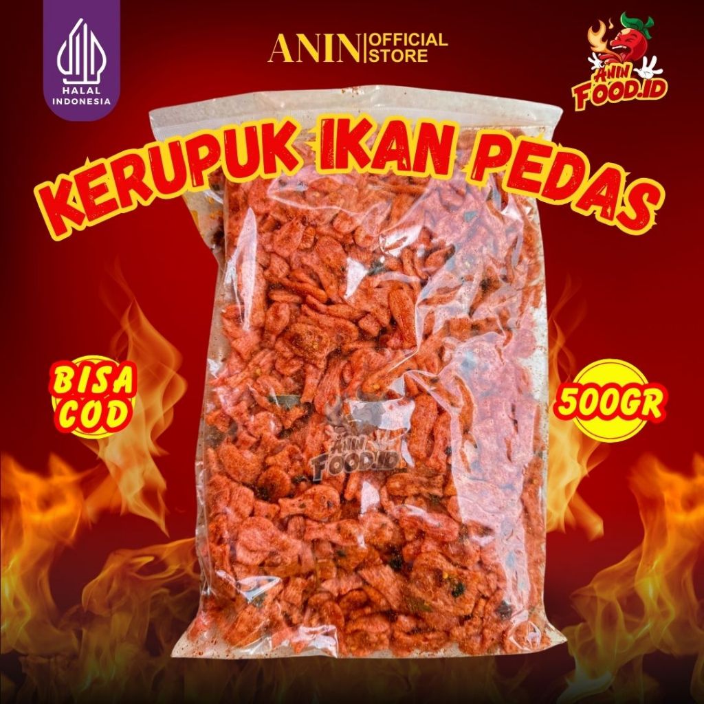 

KERUPUK IKAN JADUL PEDAS GURIH KEMASAN 500GRAM