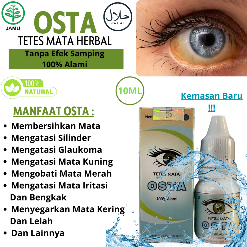 OSTA Tetes Mata Gurah Mata/Mengatasi Mata Kuning, silindir, Katarak, Buram, glukoma AMPUH 100% BPOM