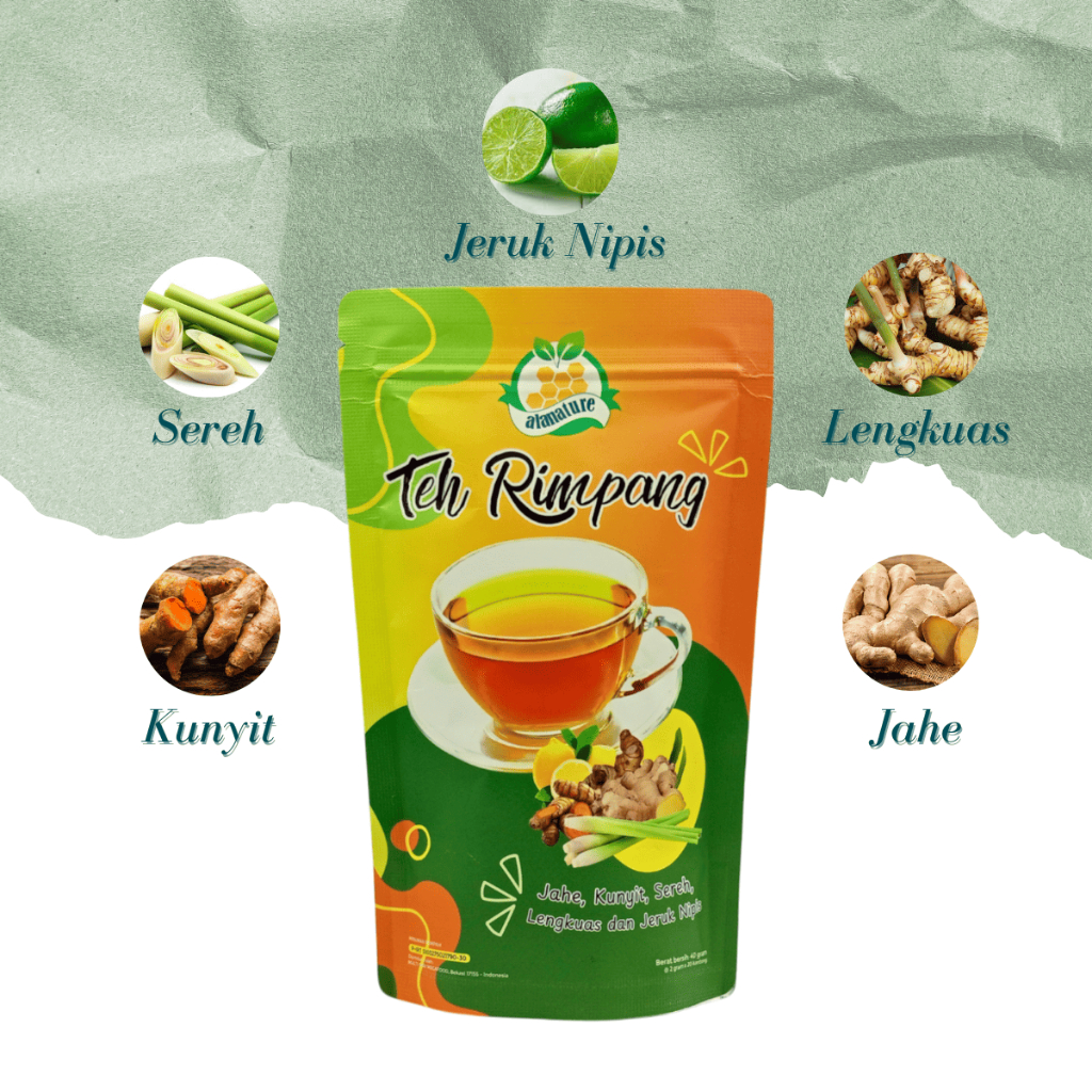 

Teh Rimpang 100% Oranik Teh DETOX Herbal Pelangsing Original Bahan Alami Isi 20 Tea Bag
