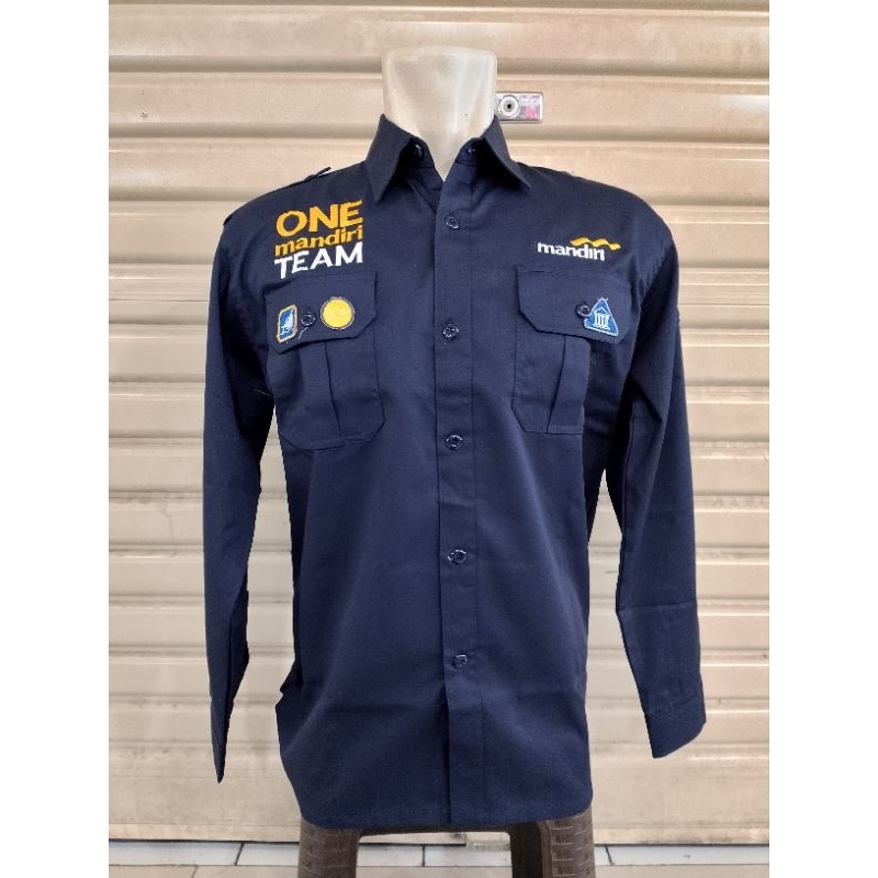 Kemeja MANDIRI ONE TEAM Banju Mandiri Team Nevy Lengan Panjang