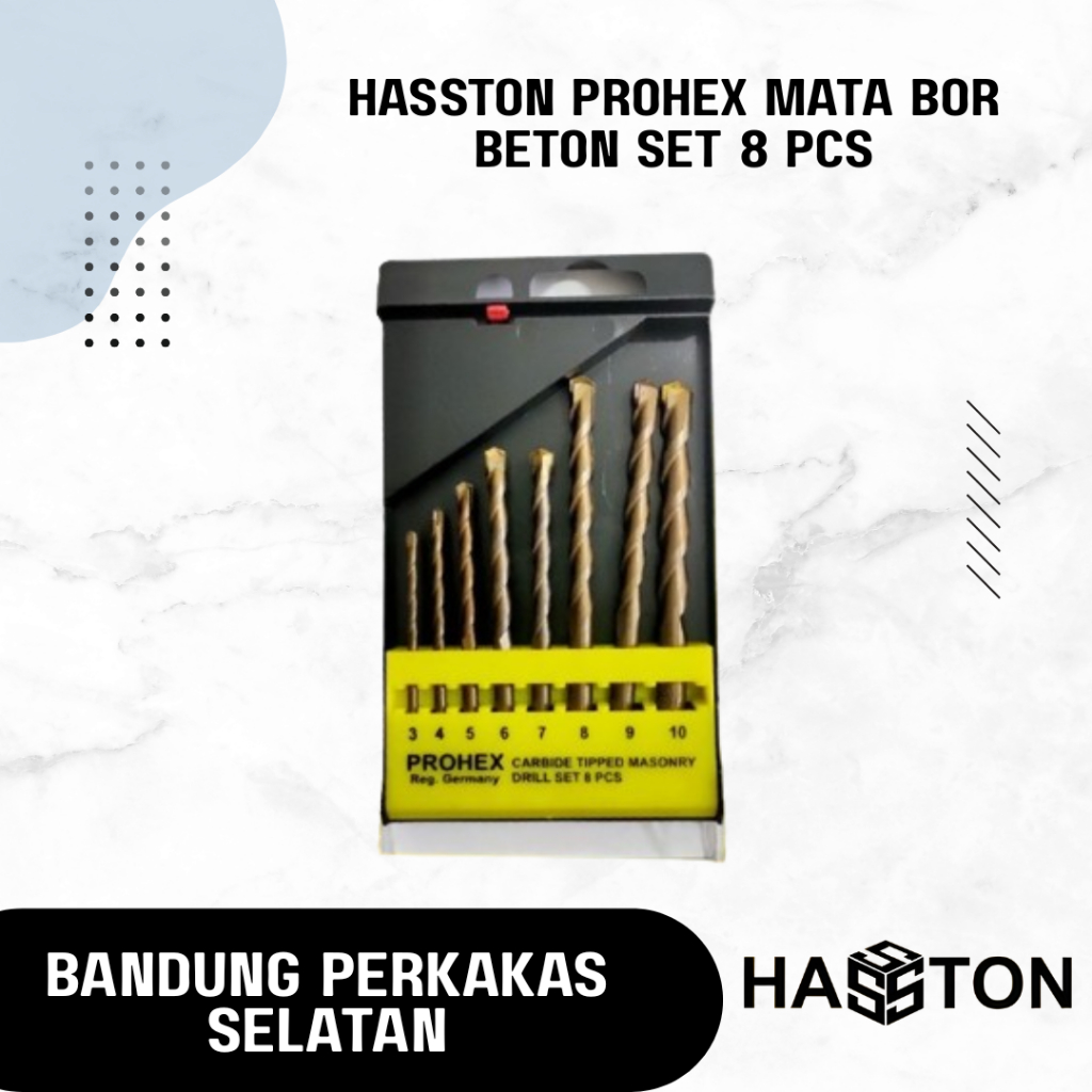 

HASSTON PROHEX Mata Bor Beton Set 8 Pcs - Bor Tembok Set