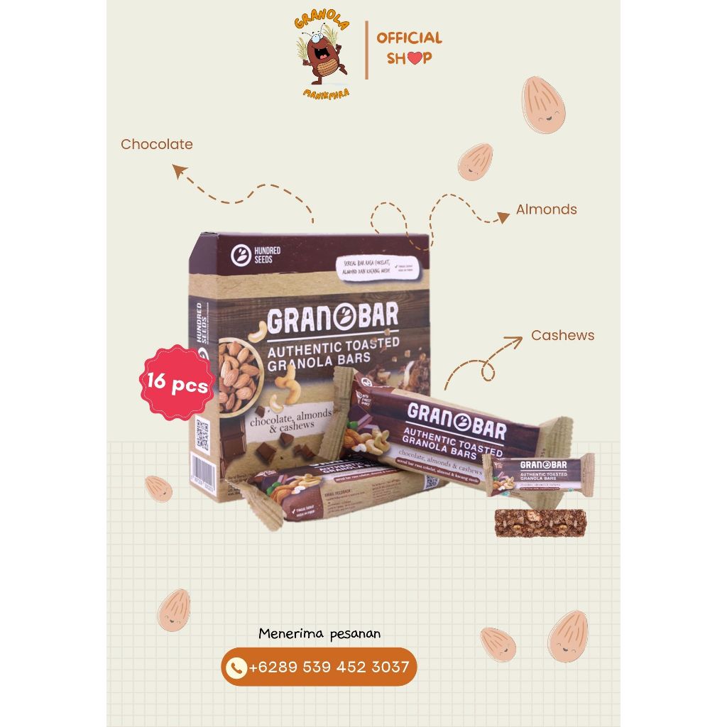 

Granobar / Authentic Toasted Granola Bars / Chocolate, Almonds, and Cashews