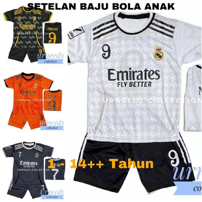 TERLARIS STELAN BAJU BOLA ANAK  LAKI-LAKI REAL MADRID STELAN BAJU BOLA ANAK REAL MADRID STELAN BAJU 