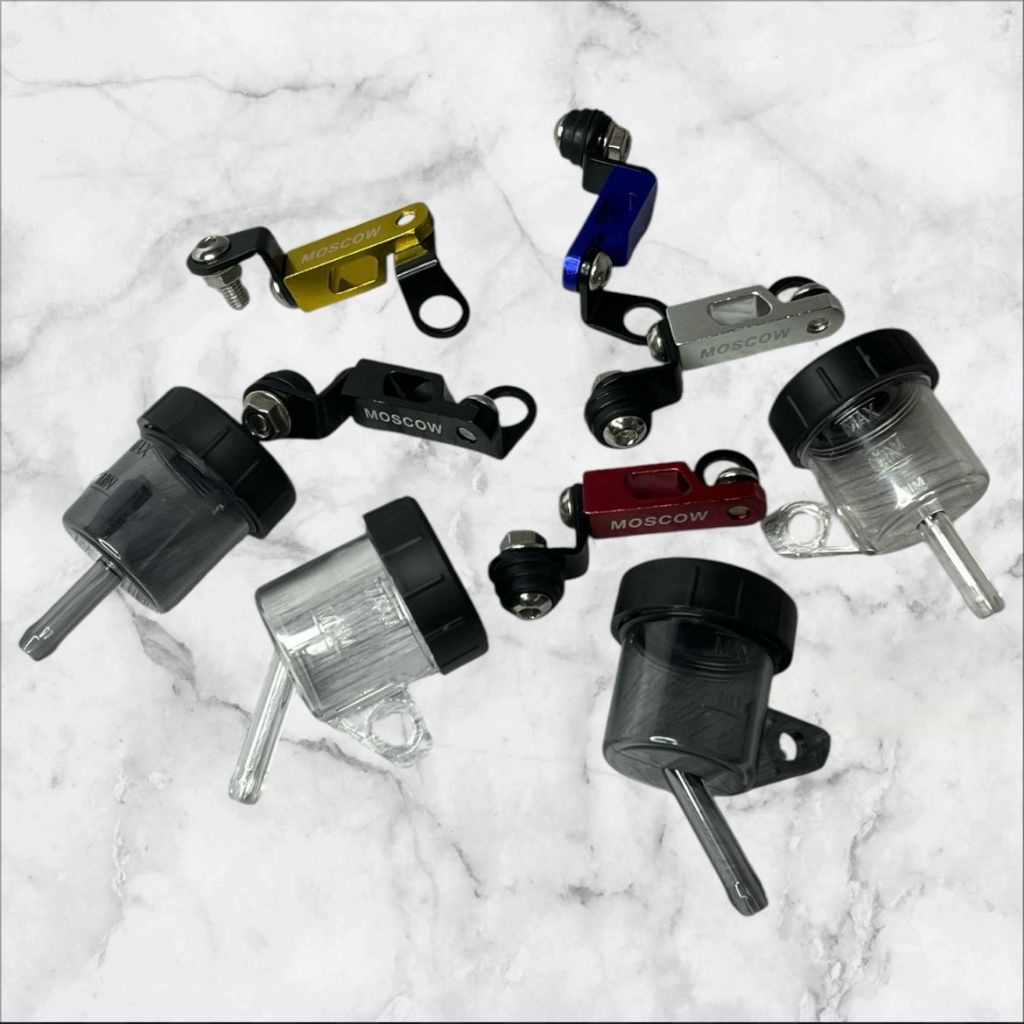 TABUNG MINYAK REM THAI MIKA BOTOL MASTER REM DEPAN BELAKANG TABUNG KECIL BENGKOK DAN LURUS SMOKE CLE