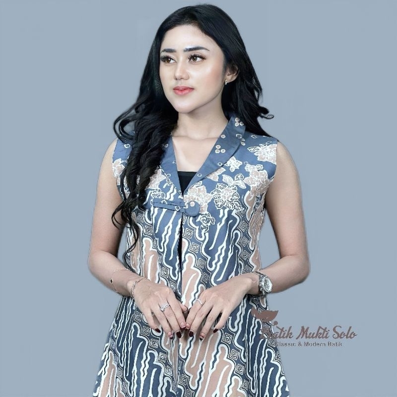 Atasan Batik Wanita modern indigo batik mukti solo